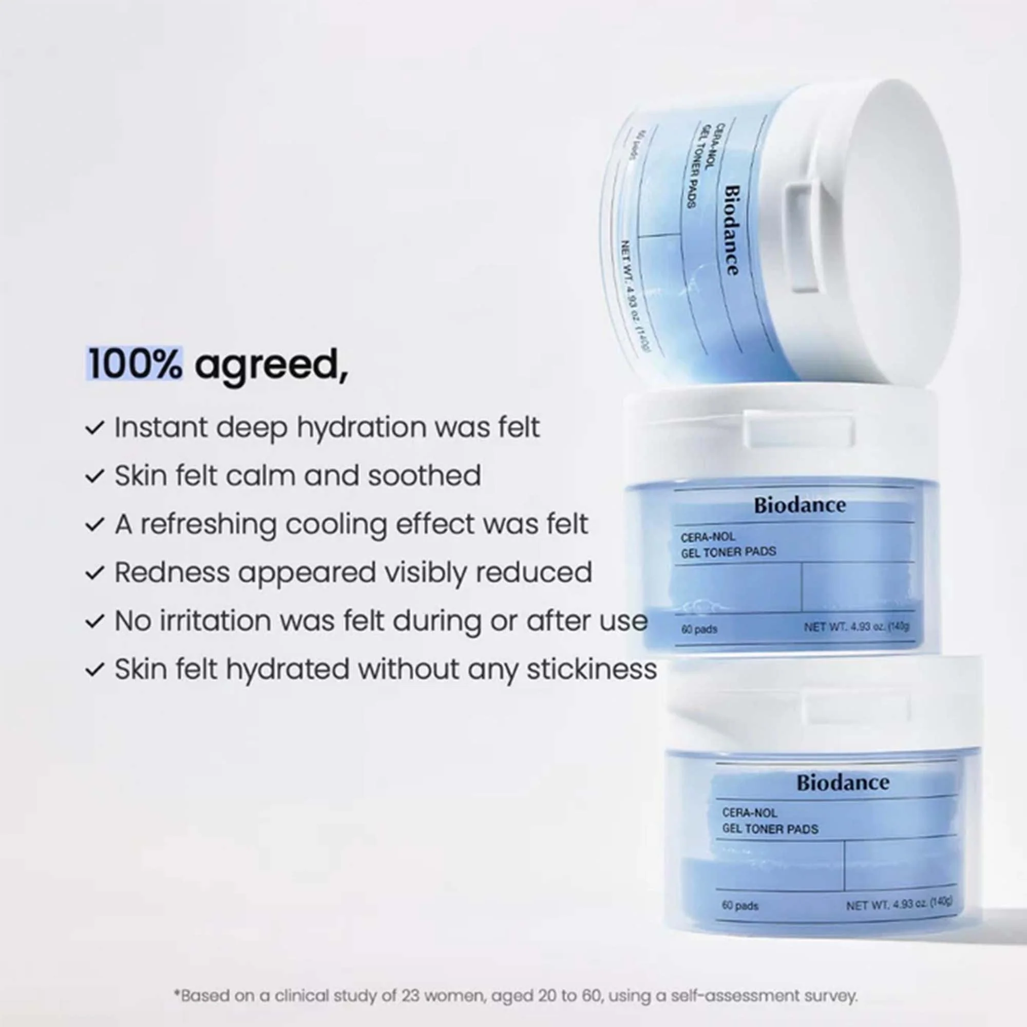 Biodance Hydro Cera-Nol Gel Toner Pad 60pcs Jar - Image 6