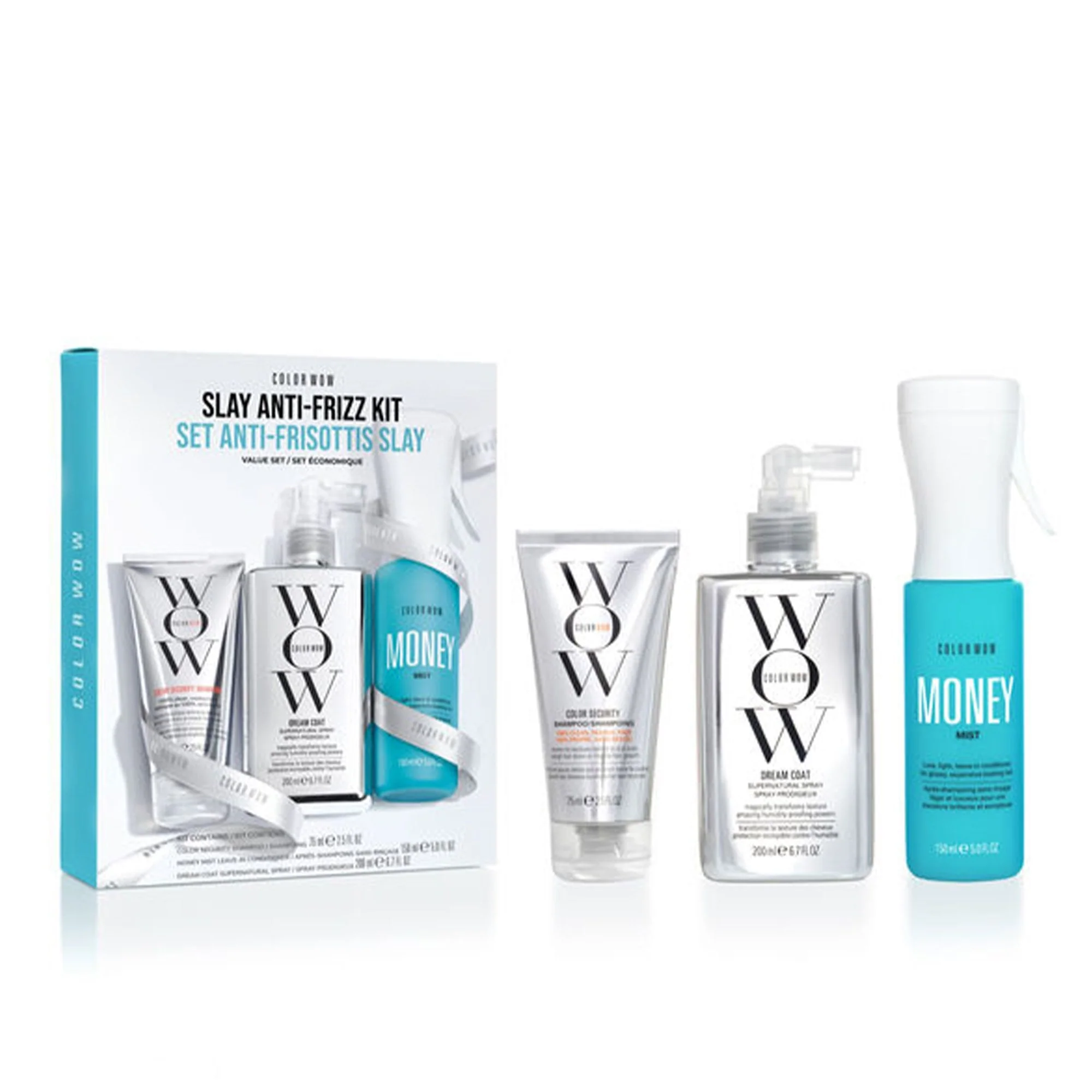COLOR WOW Slay Anti-Frizz Colour Security Shampoo 75ml & Dream Coat 200ml & Leave In 150ml Gift Set - Image 2