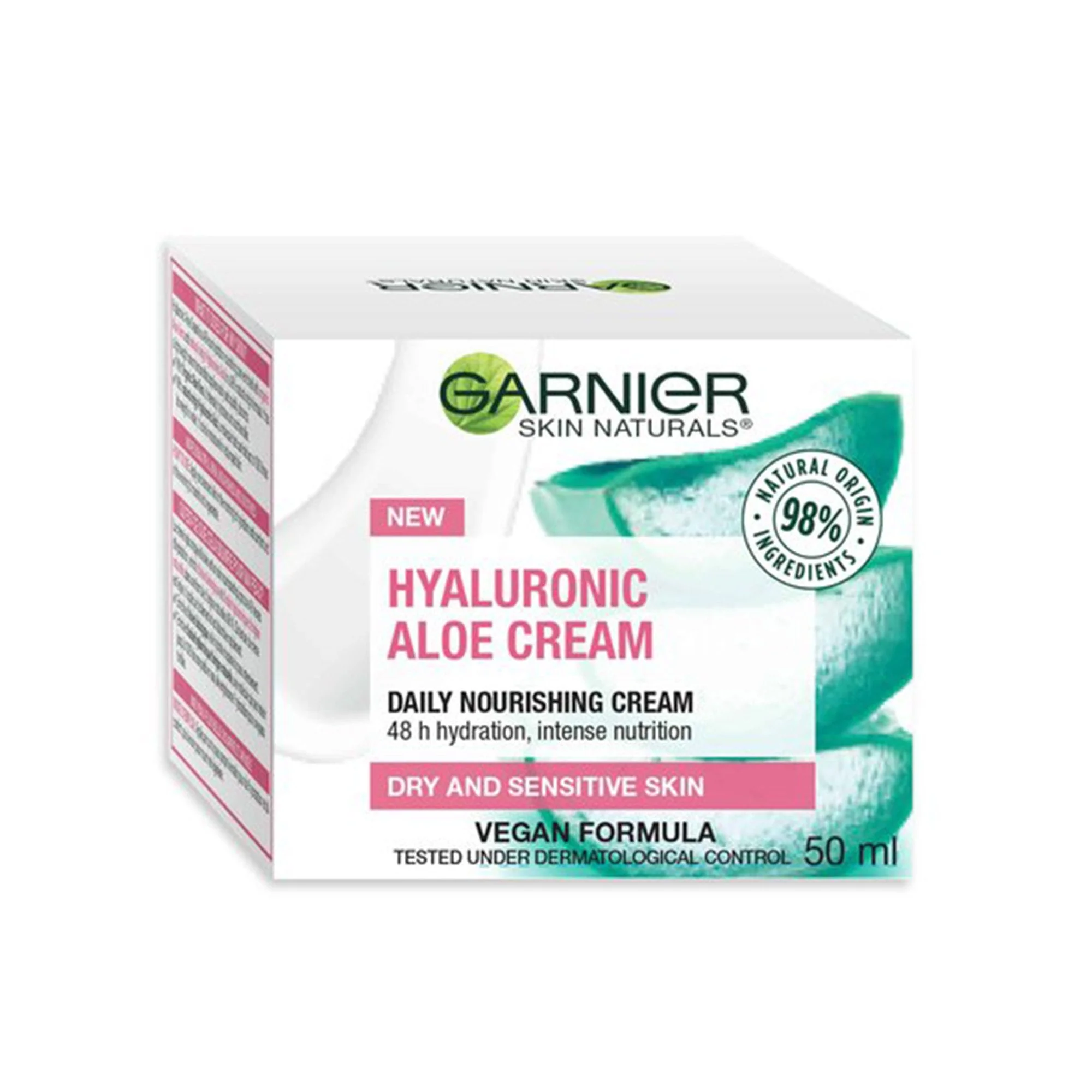 Garnier Skin Active Hyaluronic Aloe Nourishing Cream Dry & Sensitive Skin 50ml Jar - Image 2