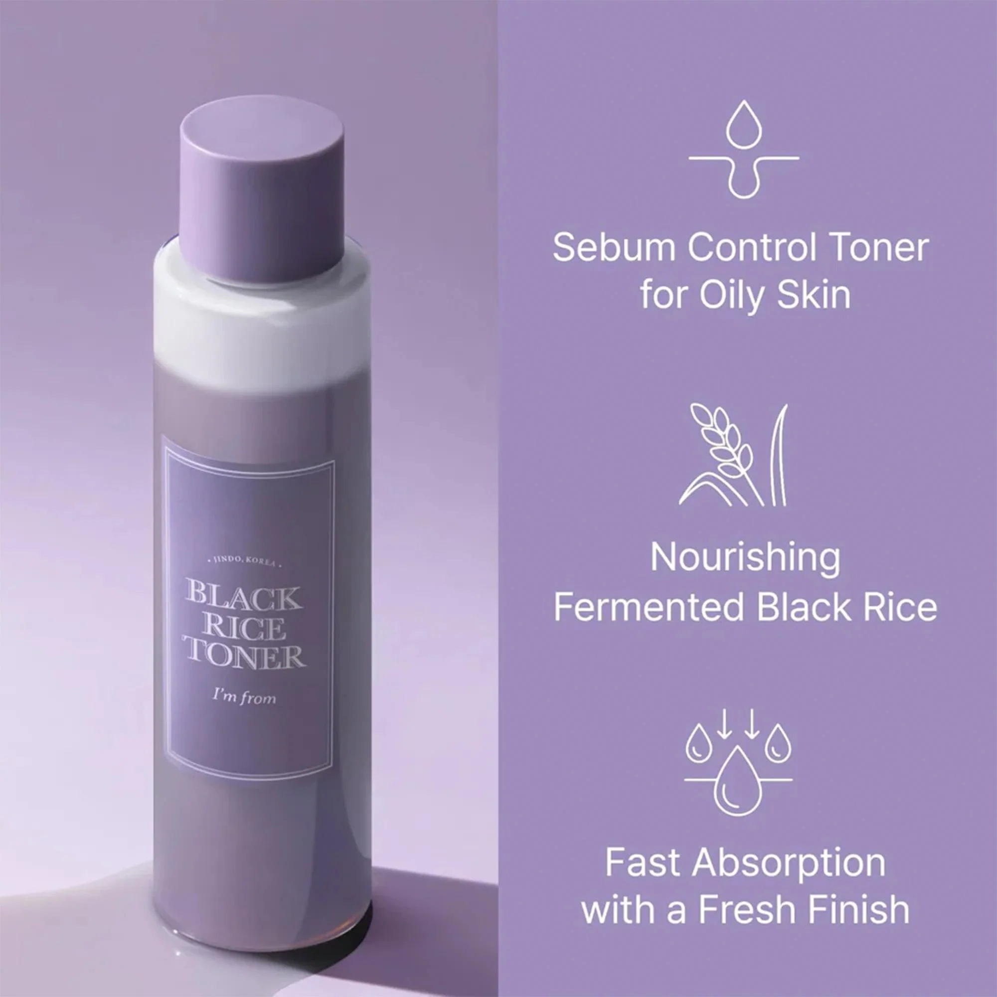 I'm From Black Rice Toner 150ml Bottle - Image 2
