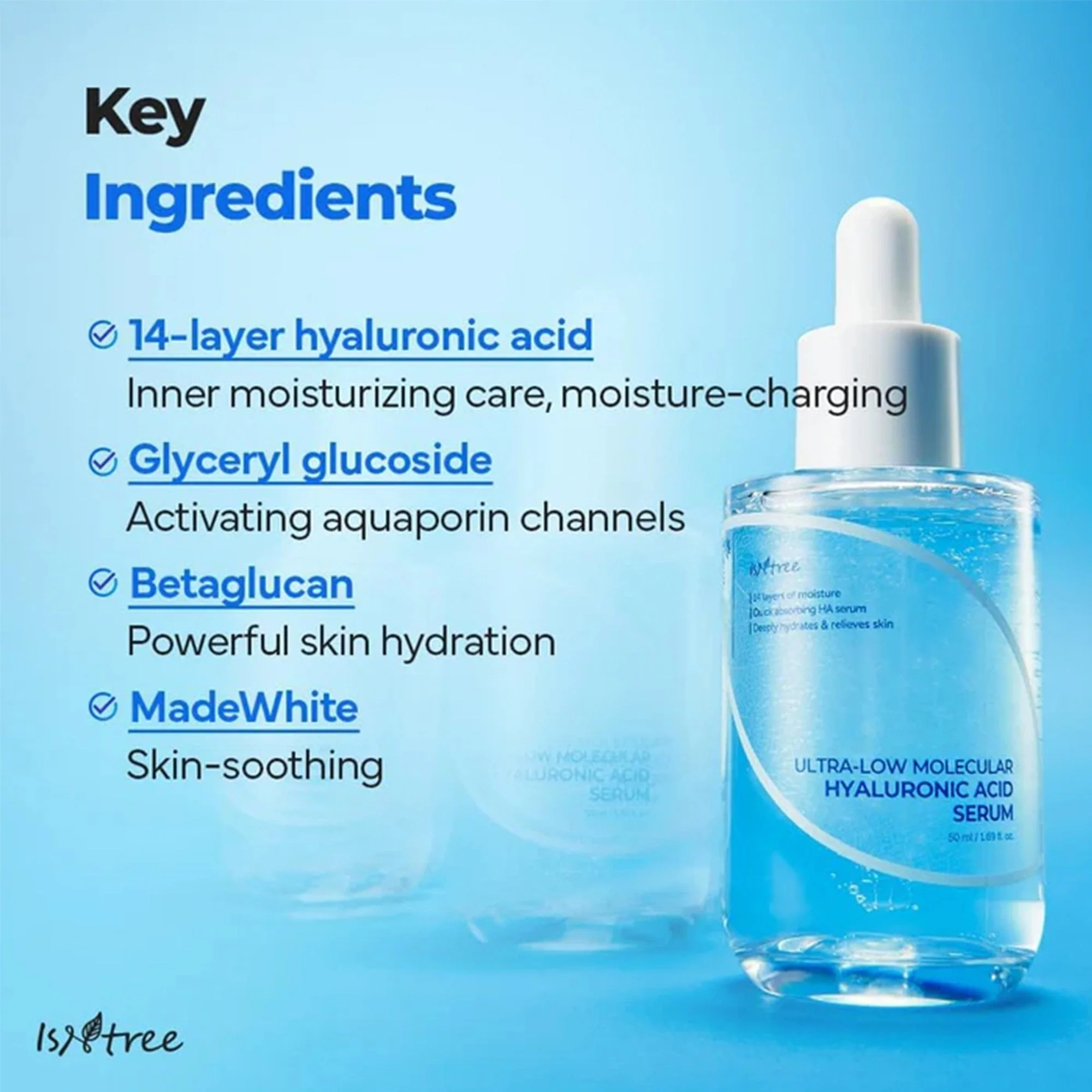 Isntree Ultra-Low Molecular Hyaluronic Acid Serum 50ml Pipette Bottle - Image 3