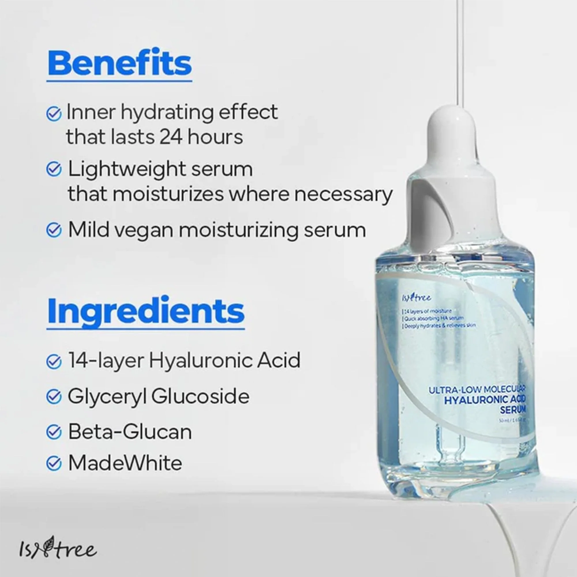 Isntree Ultra-Low Molecular Hyaluronic Acid Serum 50ml Pipette Bottle - Image 4