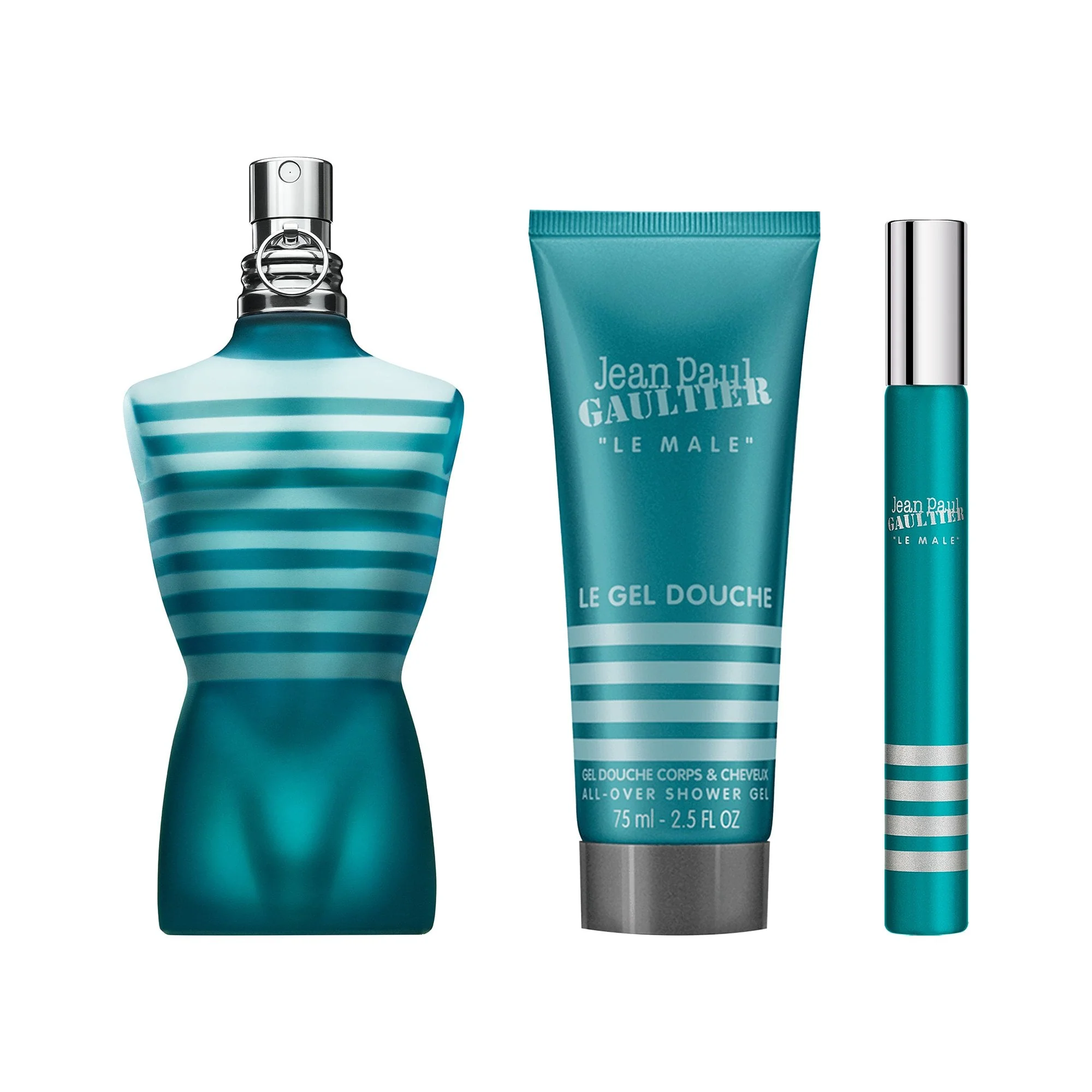 Jean Paul Gaultier ''Le Male'' Eau De Toilette 75ml & Travel Spray 10ml & Shower Gel 75ml Gift Set - Image 3