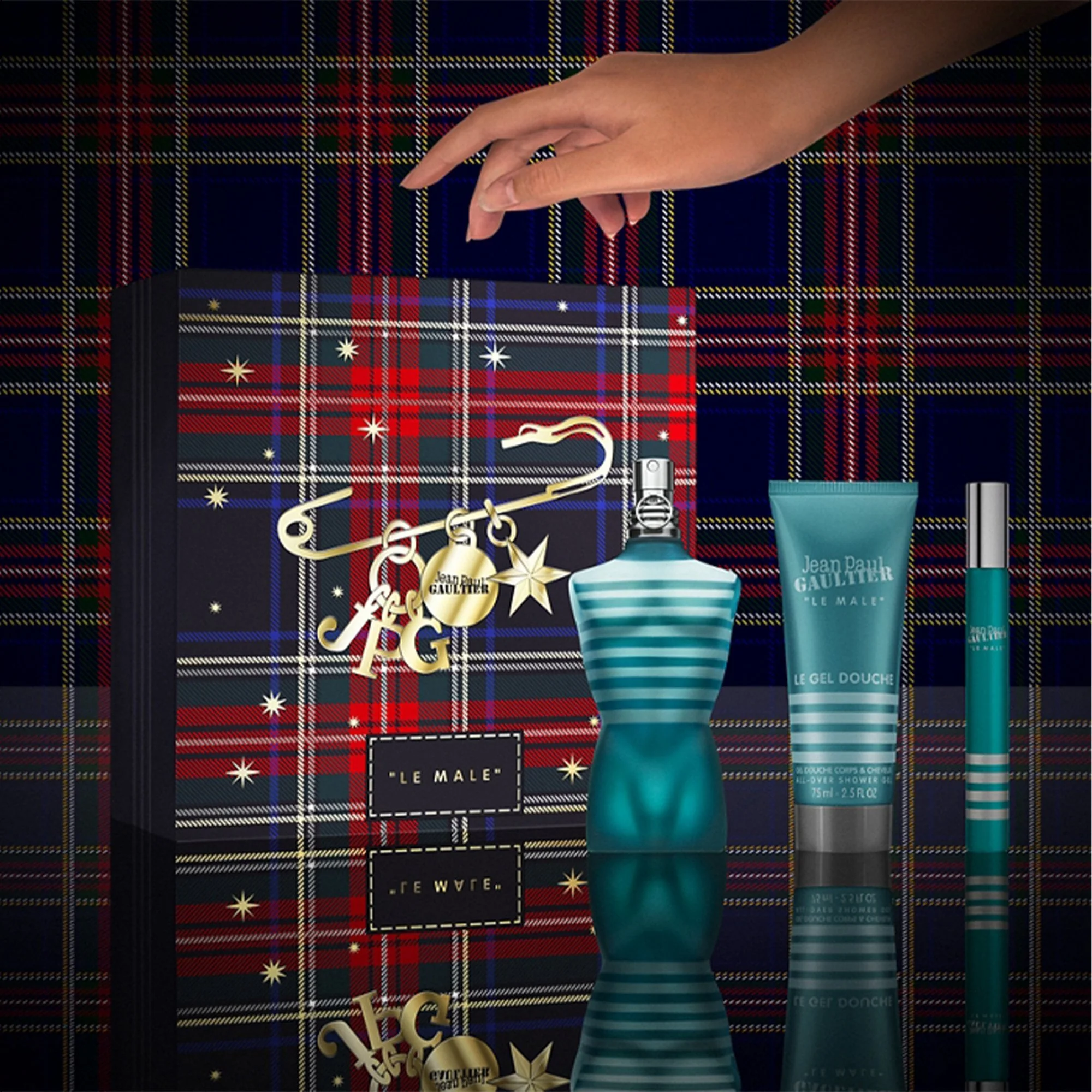 Jean Paul Gaultier ''Le Male'' Eau De Toilette 75ml & Travel Spray 10ml & Shower Gel 75ml Gift Set - Image 5
