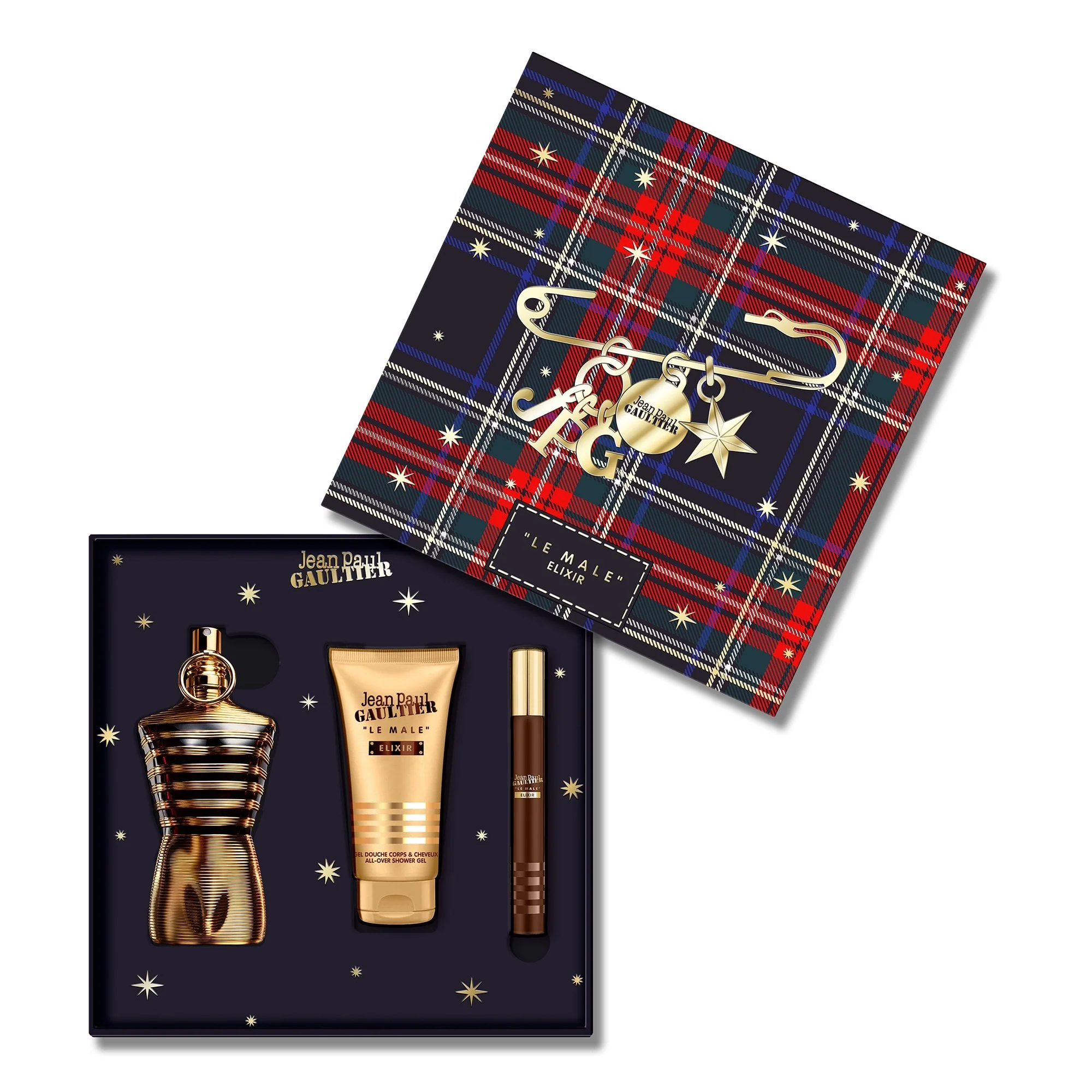 Jean Paul Gaultier Le Male Elixir Eau De Parfum 75ml & Travel Spray 10ml & Shower Gel Gift Set - Image 2