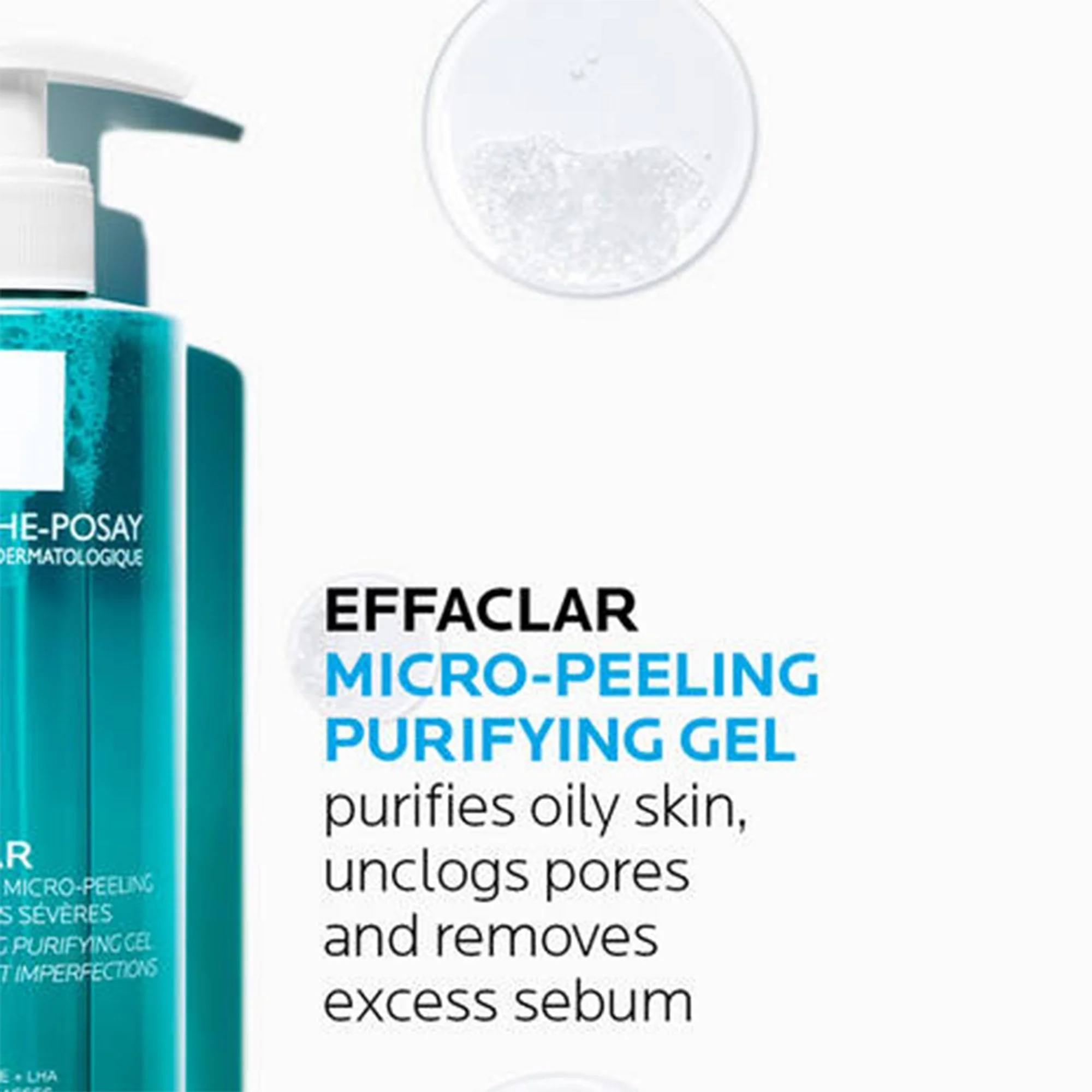 La Roche-Posay Effaclar Gel Purifiant Micro-Peeling 400ml Bottle - Image 3