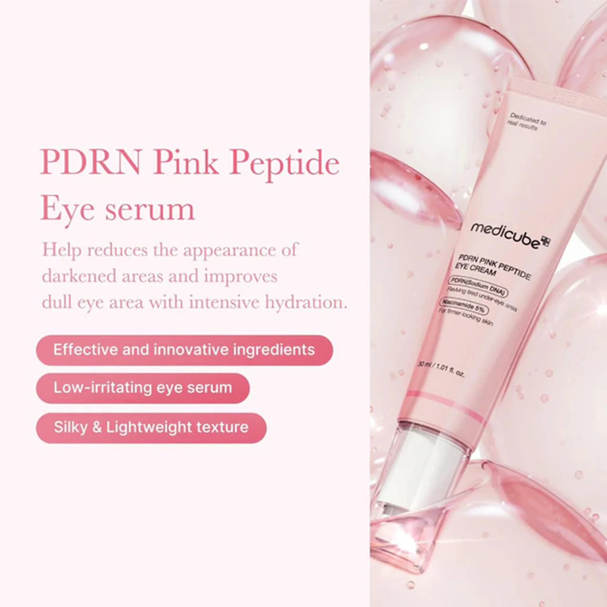 Medicube PDRN Pink Peptide Eye Cream 30ml Pump - Image 2
