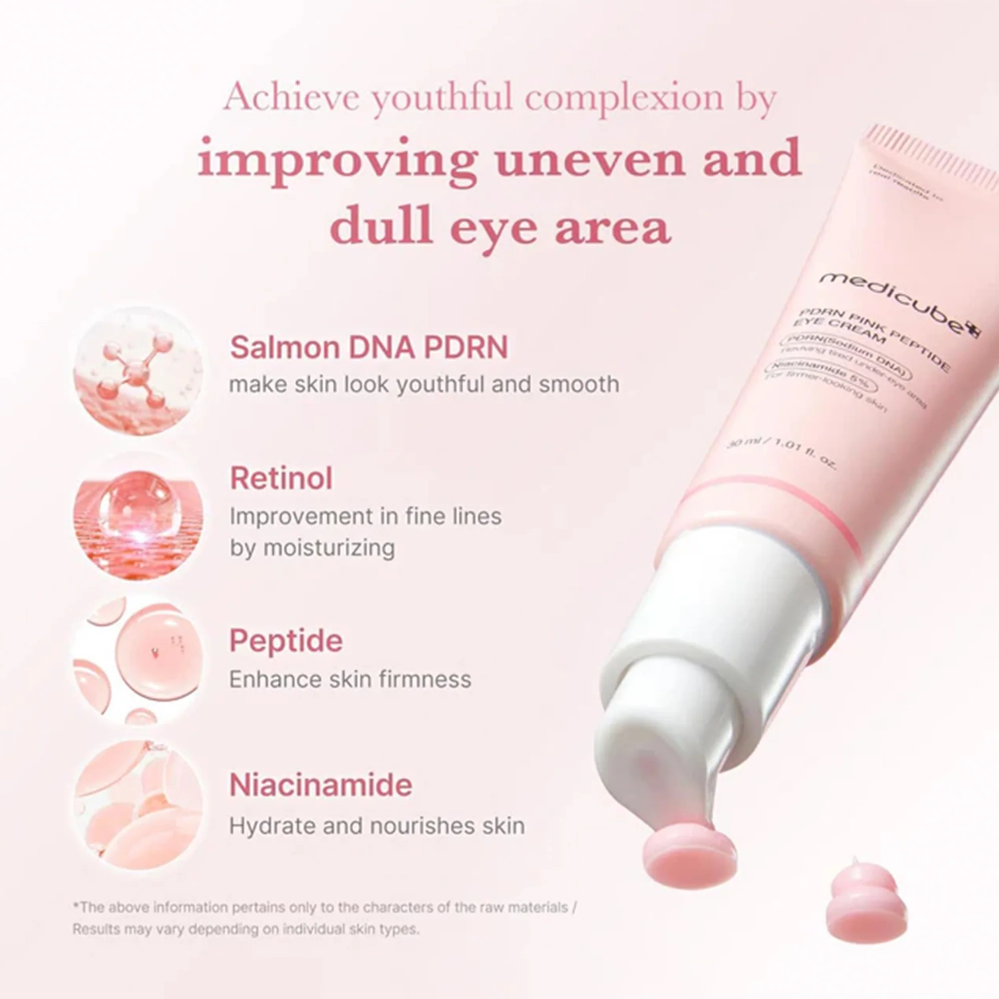 Medicube PDRN Pink Peptide Eye Cream 30ml Pump - Image 3