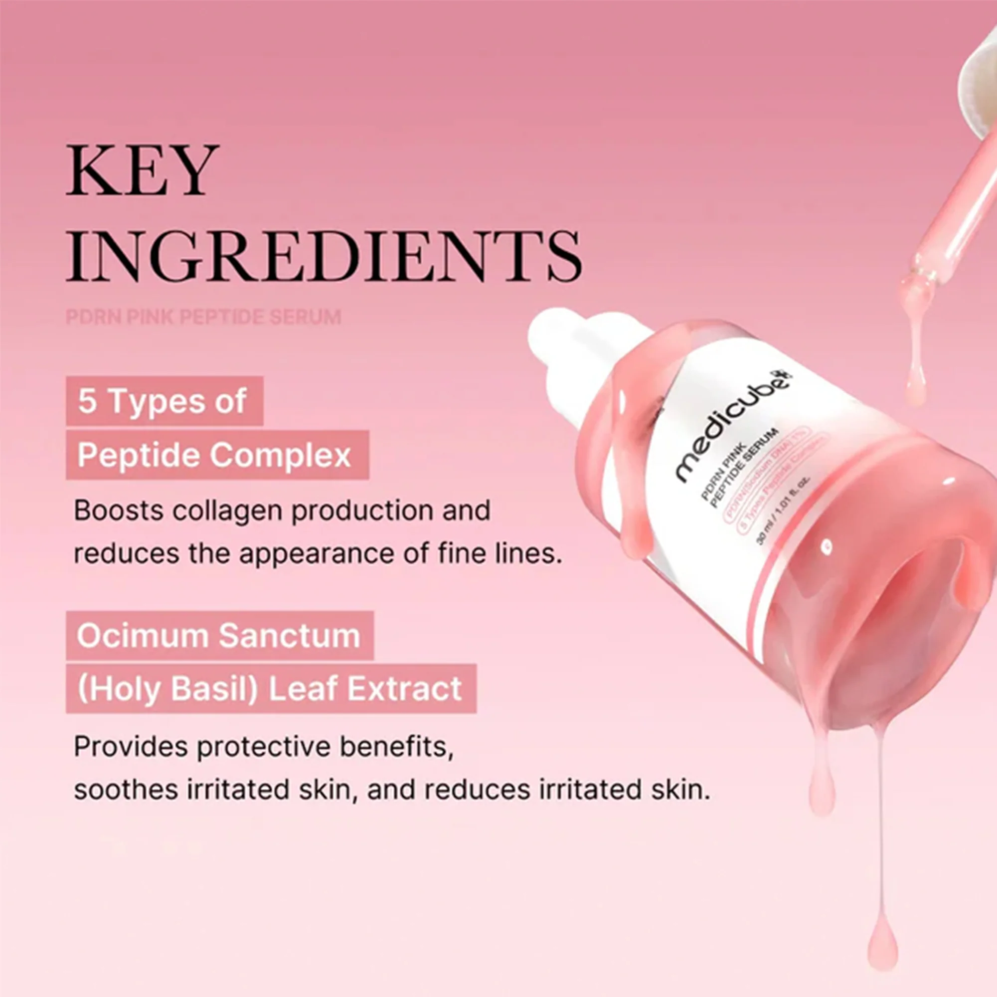 Medicube Pink Peptide Serum 30ml Pipette Bottle - Image 4