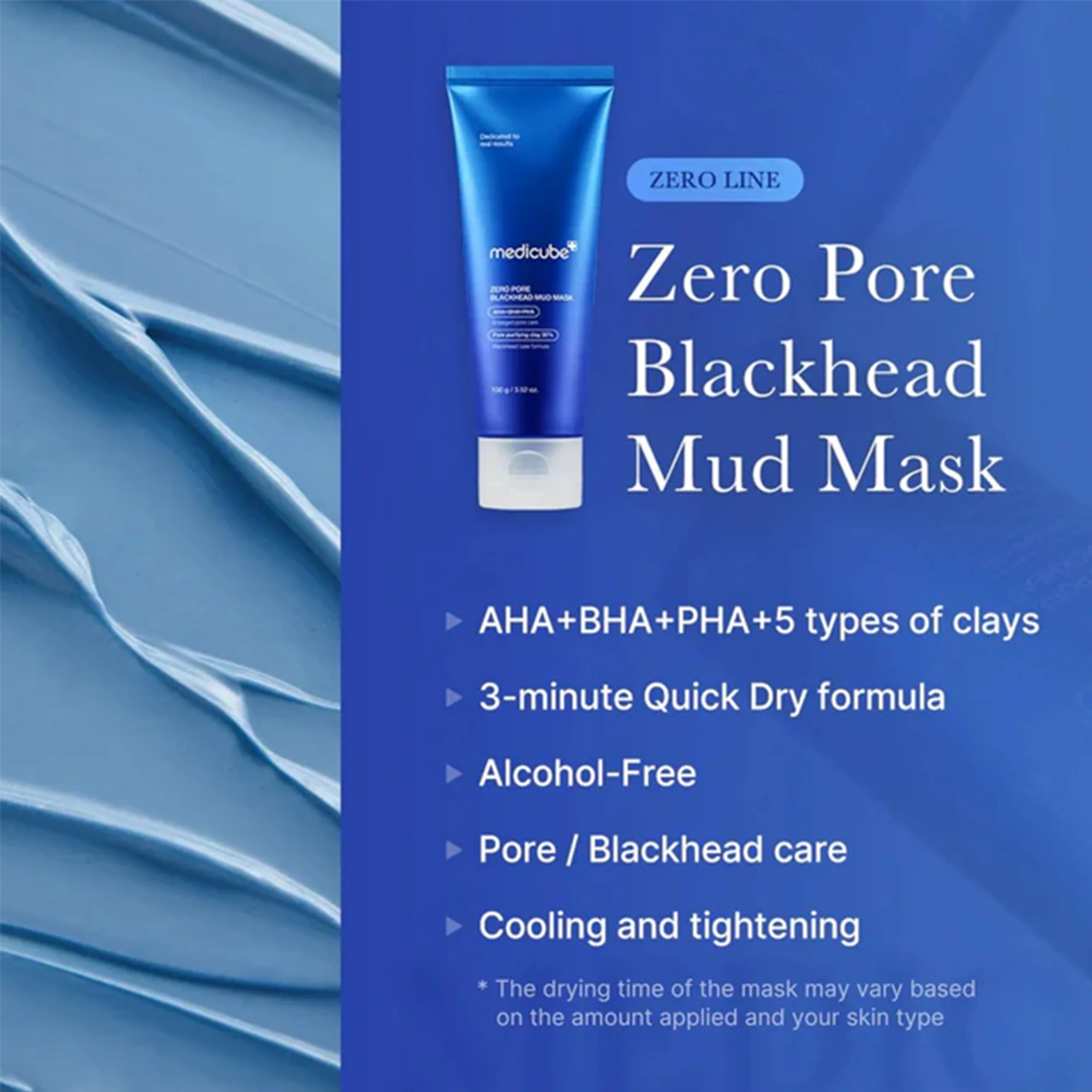 Medicube Zero Pore Blackhead Mud Mask 100ml Tube - Image 3