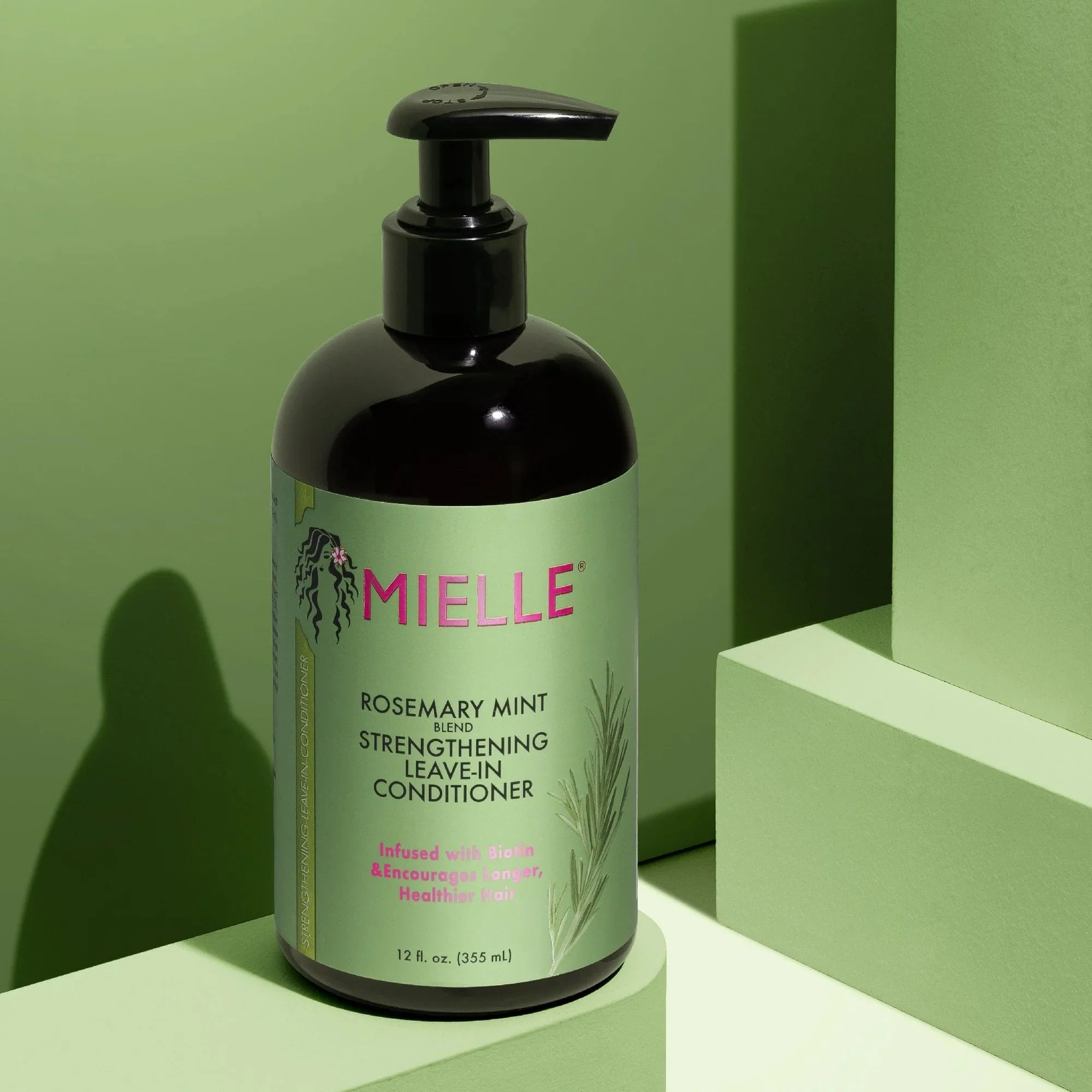 Mielle Rosemary Mint Strengthening Leave-In Conditioner 355ml Bottle - Image 3