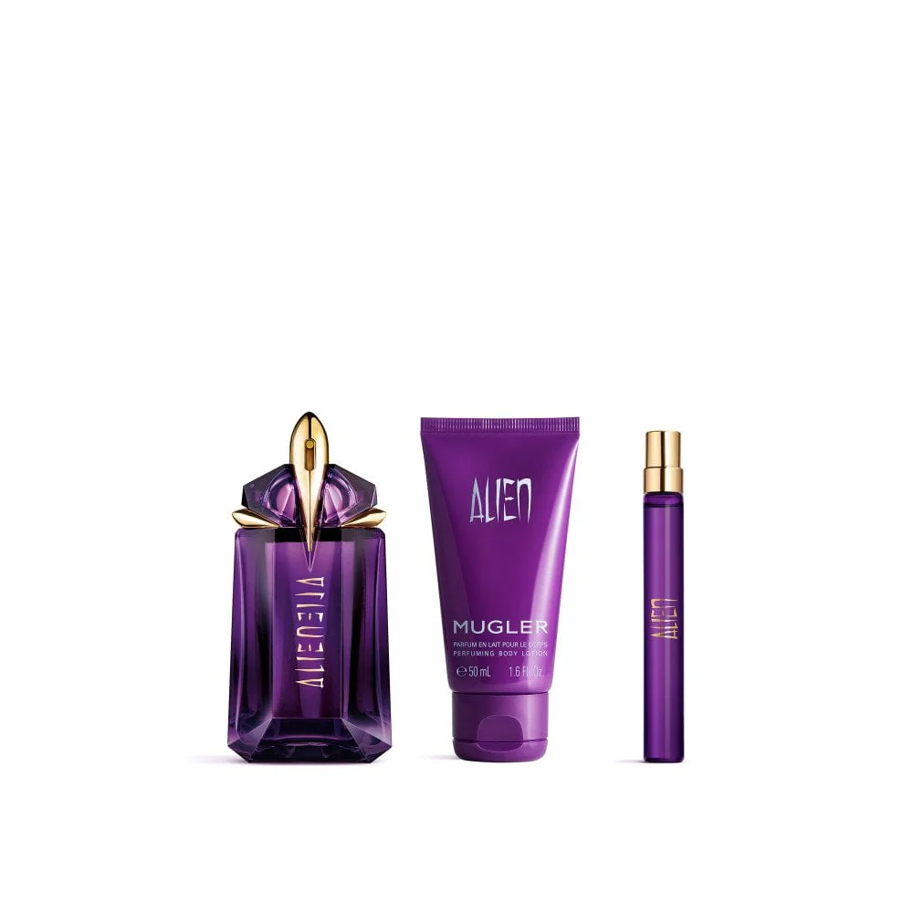Mugler Alien Eau De Parfum 60ml & Travel Spray 10ml & Body Lotion 50ml Gift Set - Image 3