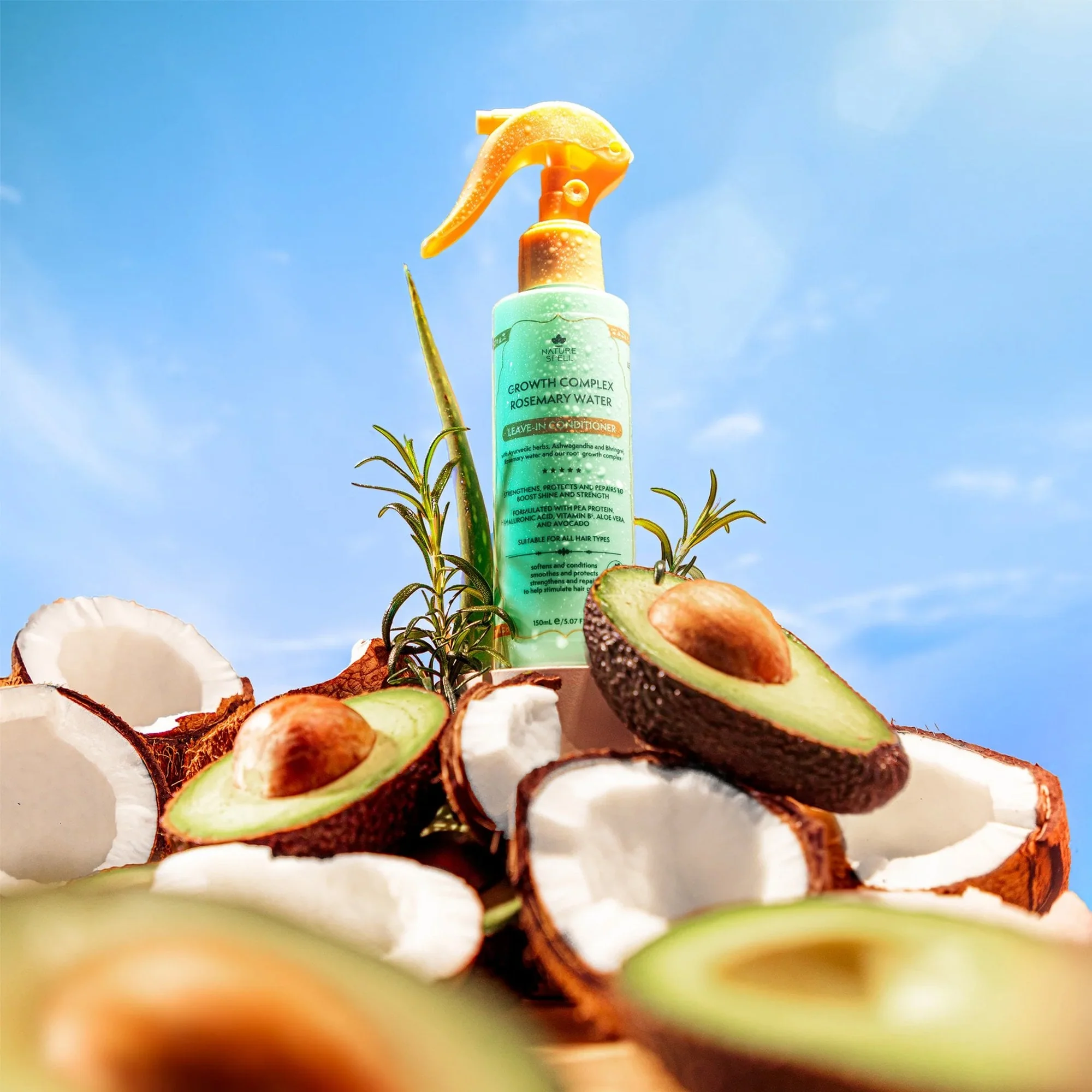 Nature Spell Growth Complex Rosemary Water Leave-In Conditioner 150ml Spray - Image 3