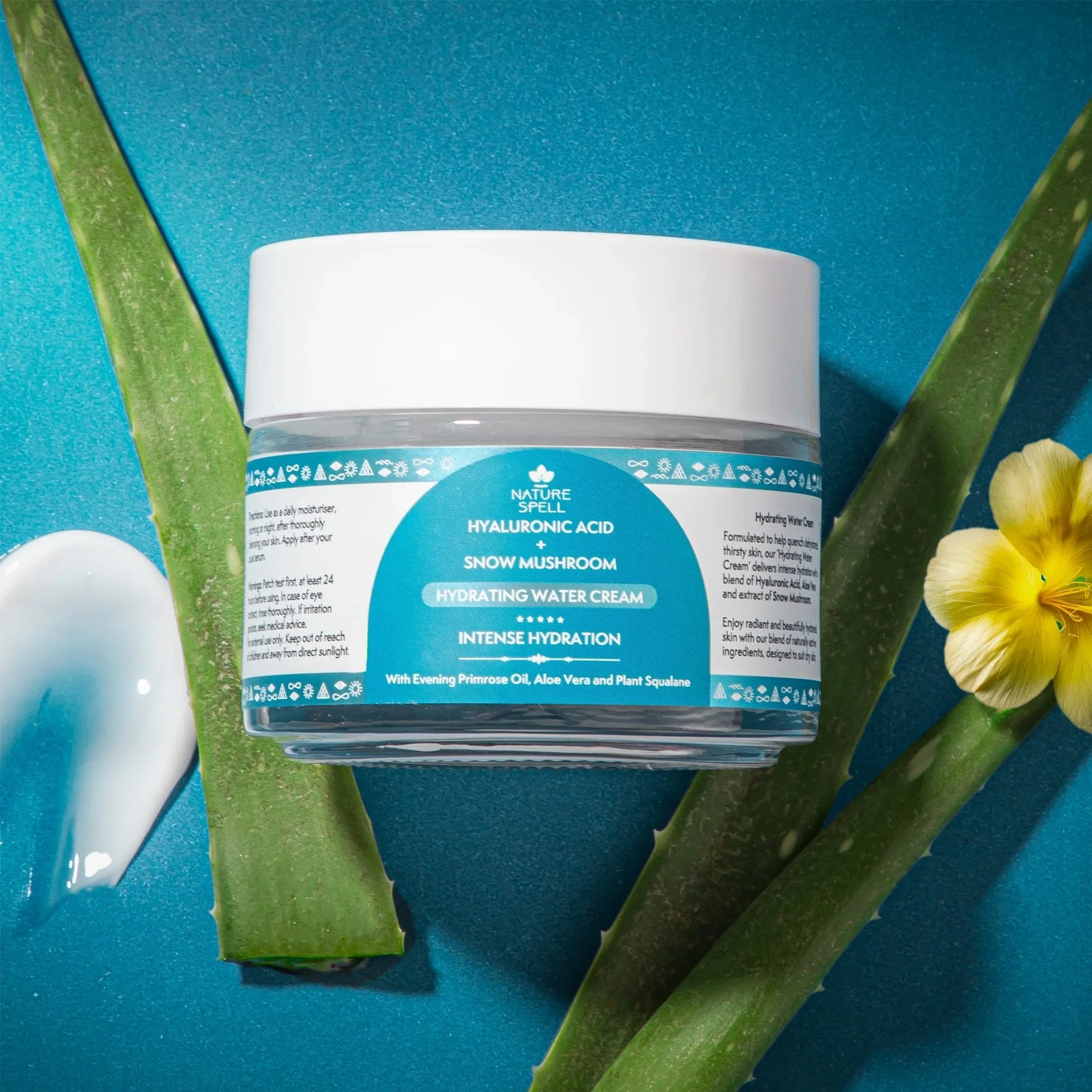 Nature Spell Hylaronic Acid + Snow Mushroom Hydrating Water Cream 100ml Jar - Image 4