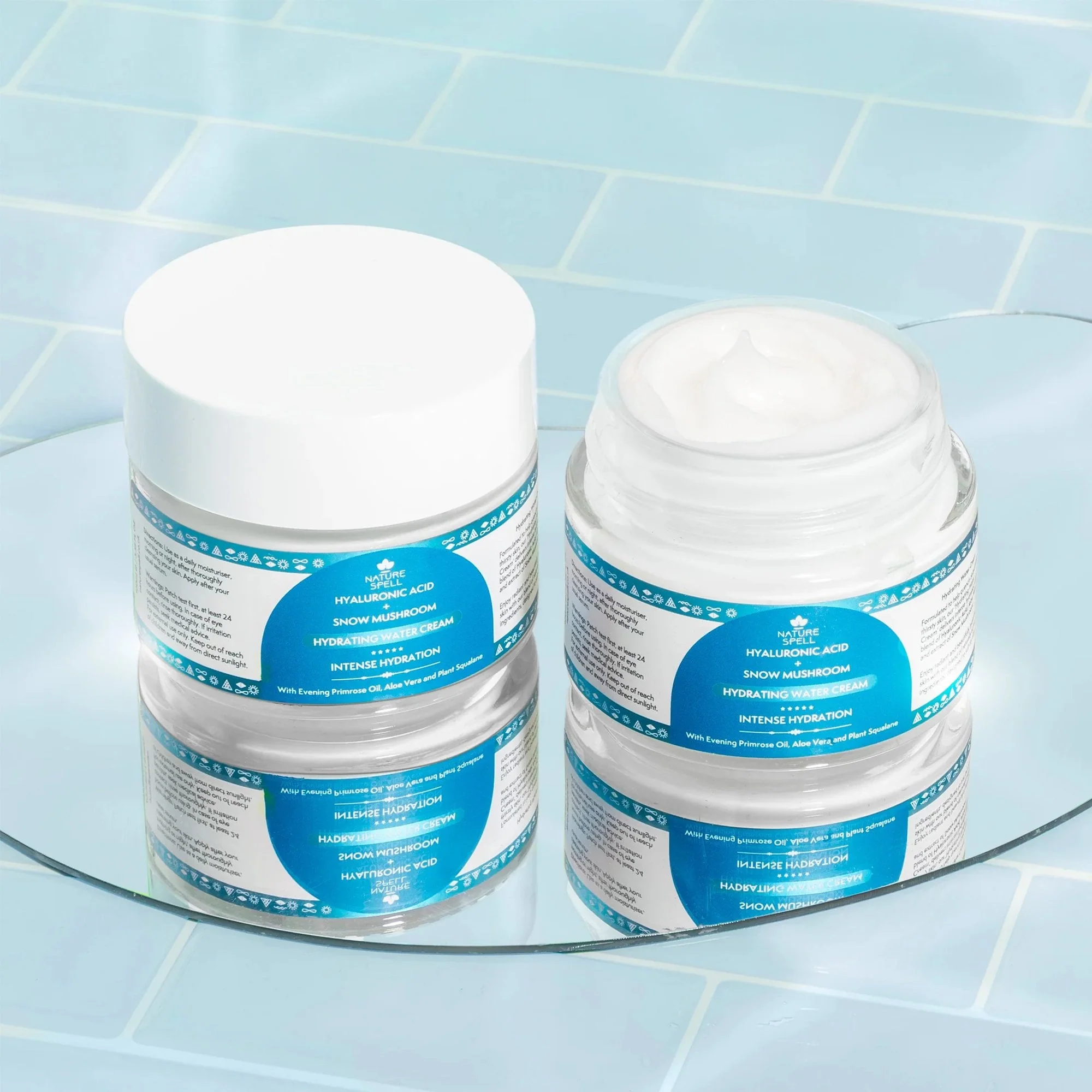 Nature Spell Hylaronic Acid + Snow Mushroom Hydrating Water Cream 100ml Jar - Image 5