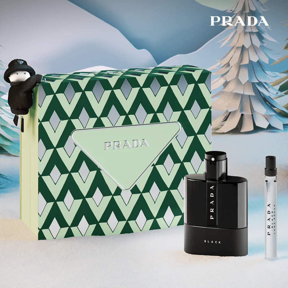 Prada Luna Rossa Black Eau De Parfum 100ml & Travel Spray 10ml Gift Set - Image 2