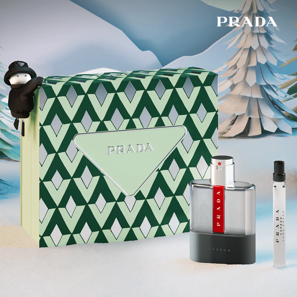 Prada Luna Rossa Carbon Eau De Toilette 100ml & Travel Spray 10ml Gift Set - Image 2
