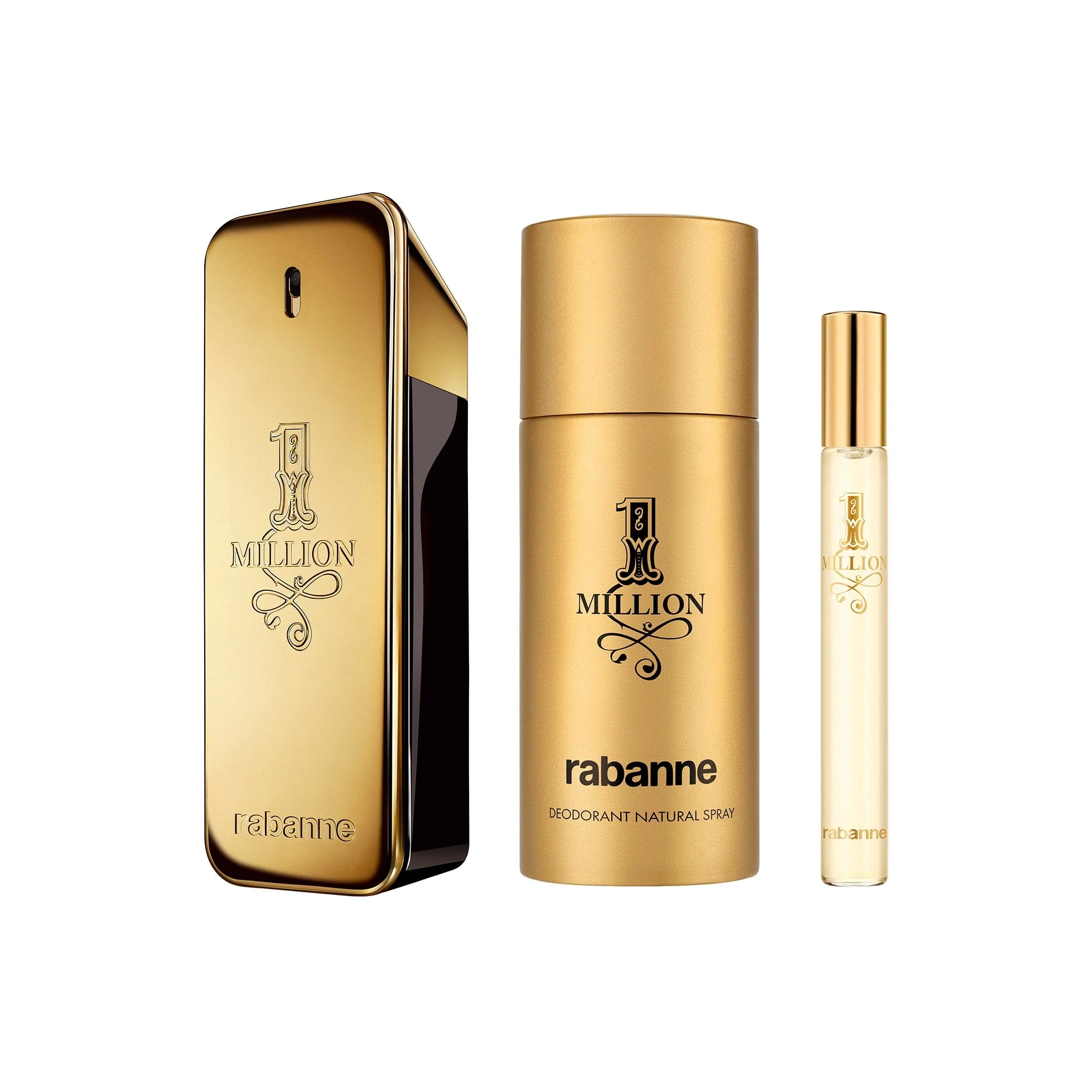 Rabanne 1 Million Eau De Toilette 100ml & Travel Spray 10ml & Deodorant 150ml Gift Set - Image 2