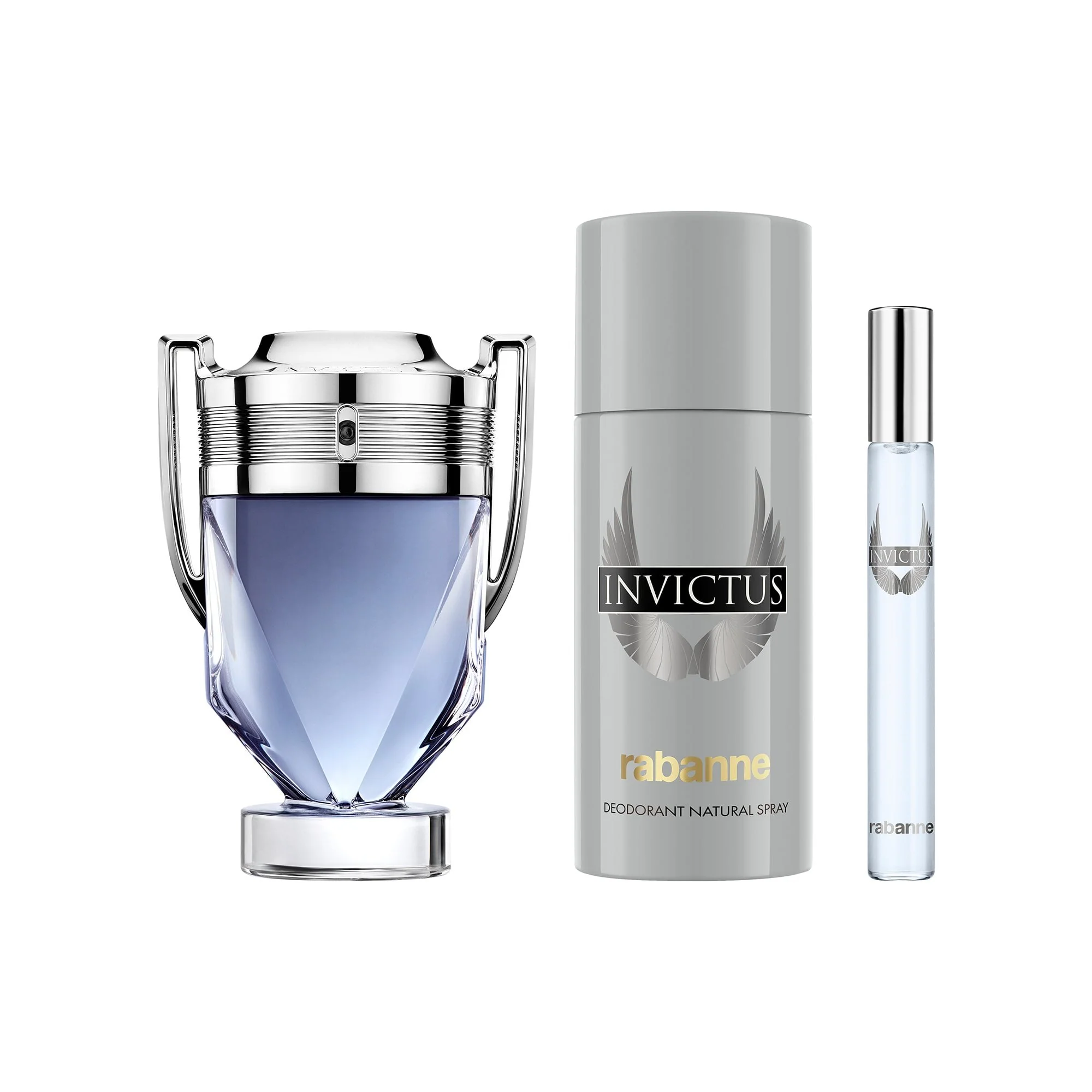 Rabanne Invictus Eau De Toilette 100ml & Travel Spray 10ml & Deodorant 150ml Gift Set - Image 2