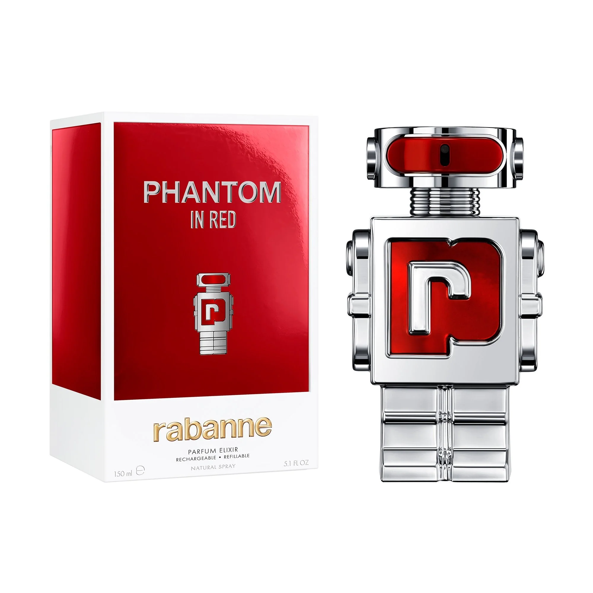 Rabanne Phantom In Red Parfum Elixir 150ml Refillable Spray - Image 2