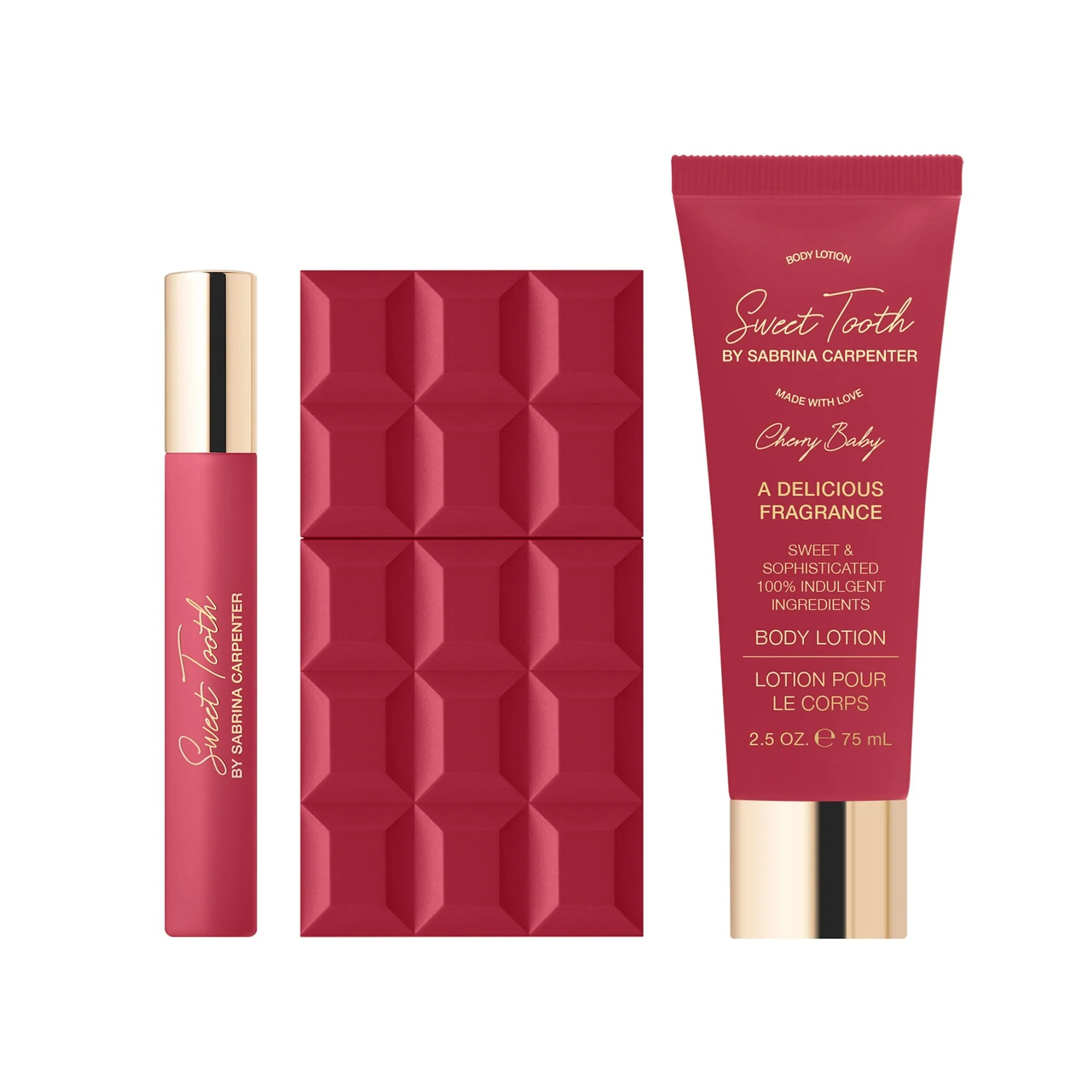 Sweet Tooth Cherry Baby Eau De Parfum 30ml & Travel Spray 10ml & Body Lotion 75ml Gift Set - Image 2
