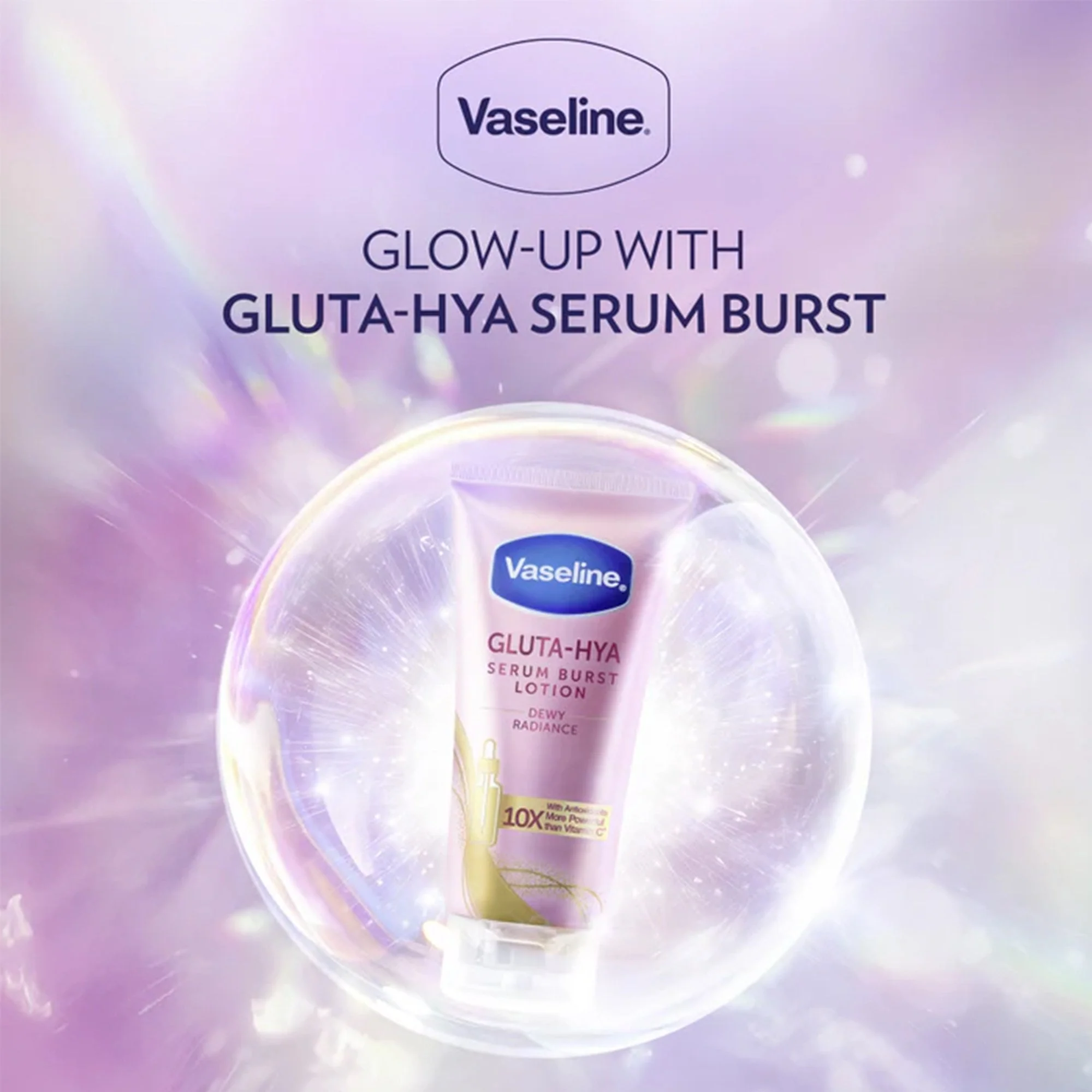Vaseline Gluta-Hya Dewy Radiance Serum Burst Lotion 200ml Tube - Image 3