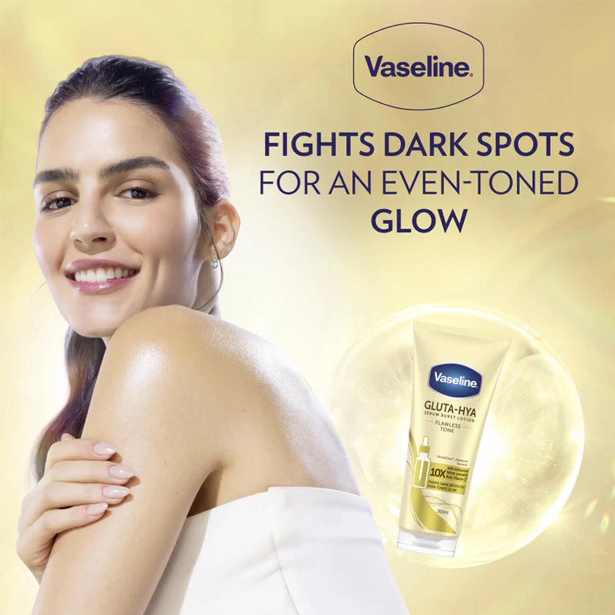 Vaseline Gluta-Hya Flawless Tone Serum Burst Lotion 200ml Tube - Image 4