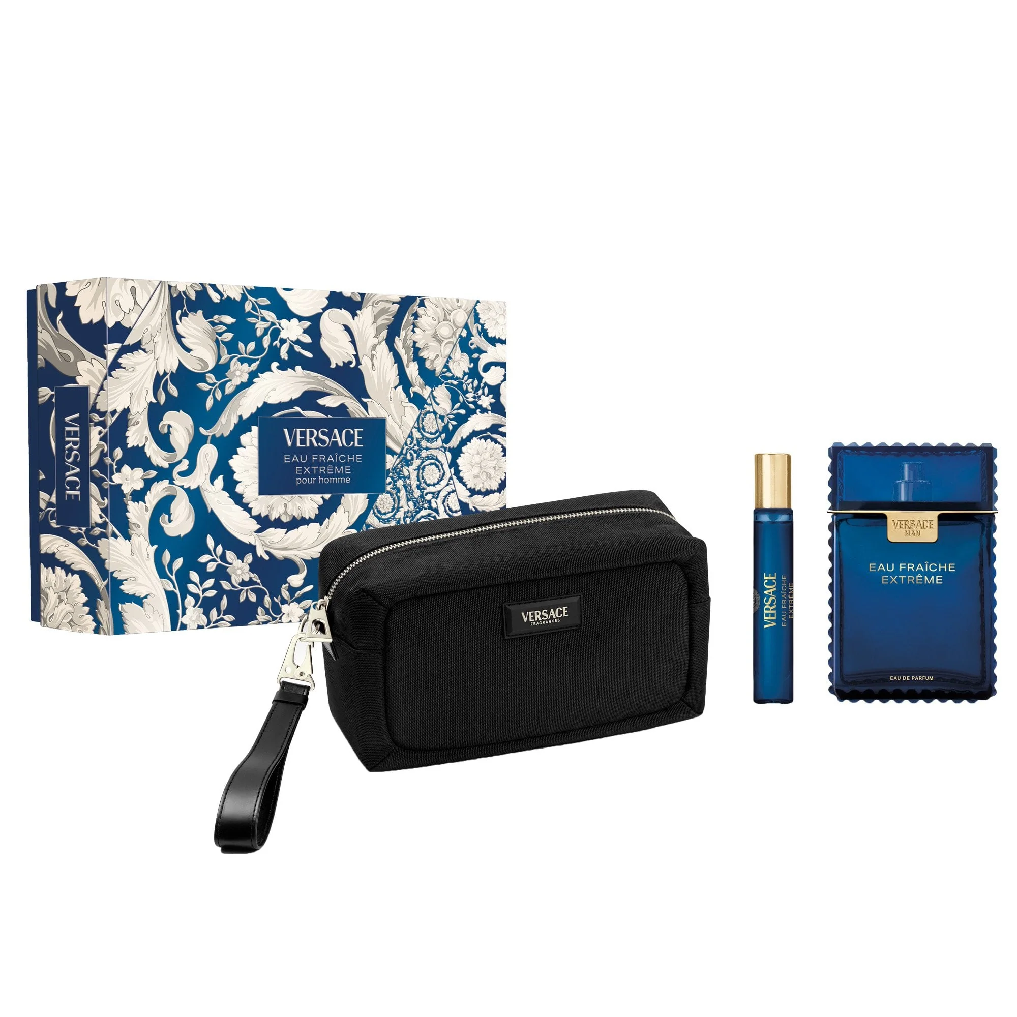 Versace Eau Fraiche Extreme Eau De Parfum 100ml & Travel Spray 10ml & Black Pouch Gift Set