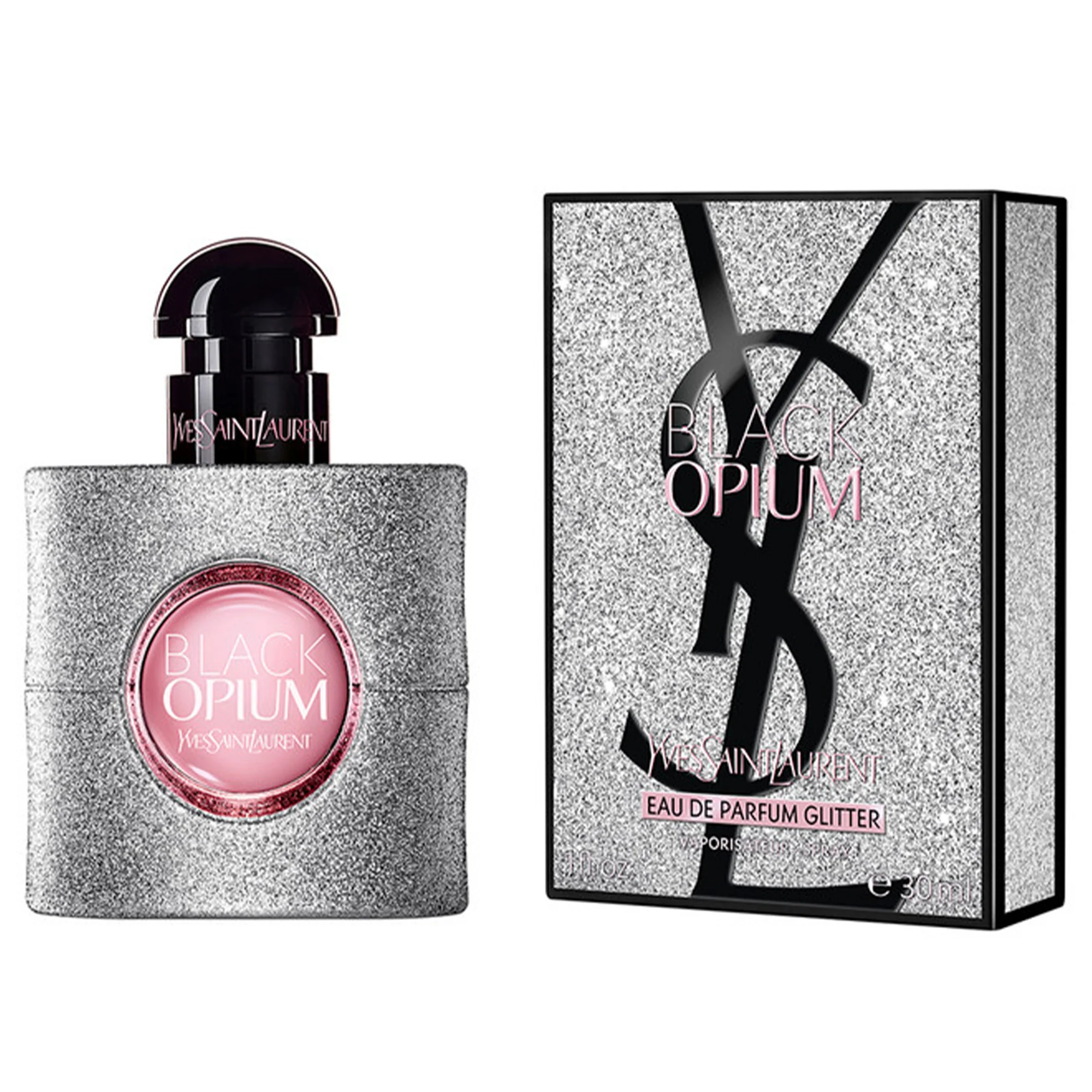 YSL Black Opium Eau De Parfum Glitter 30ml Spray - Image 2