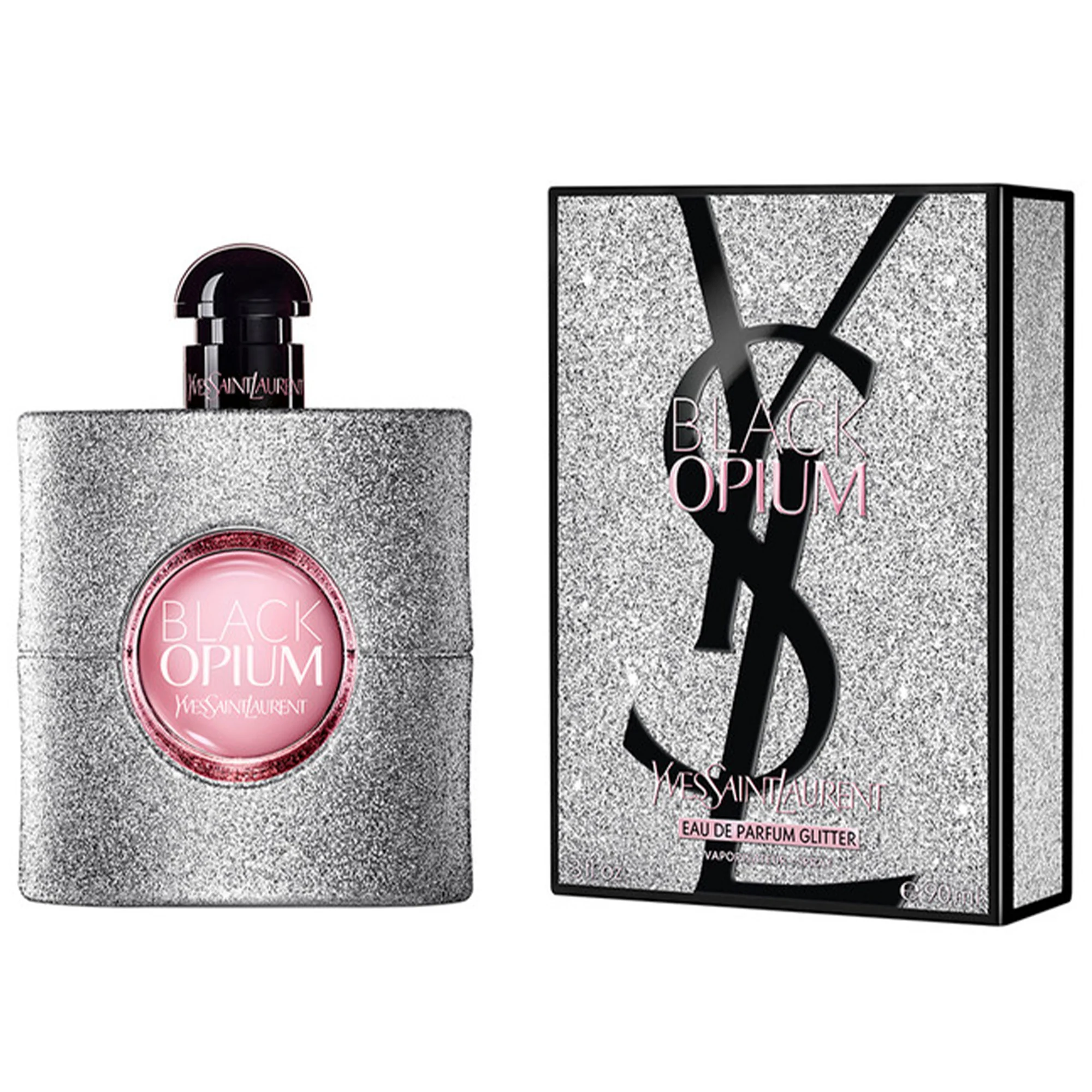 YSL Black Opium Eau De Parfum Glitter 90ml Spray - Image 2